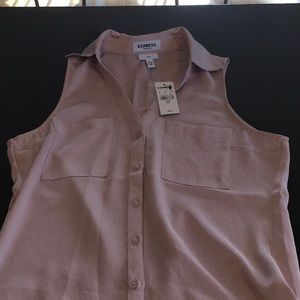 Express sleeveless slim portofino rose Xxs NWT